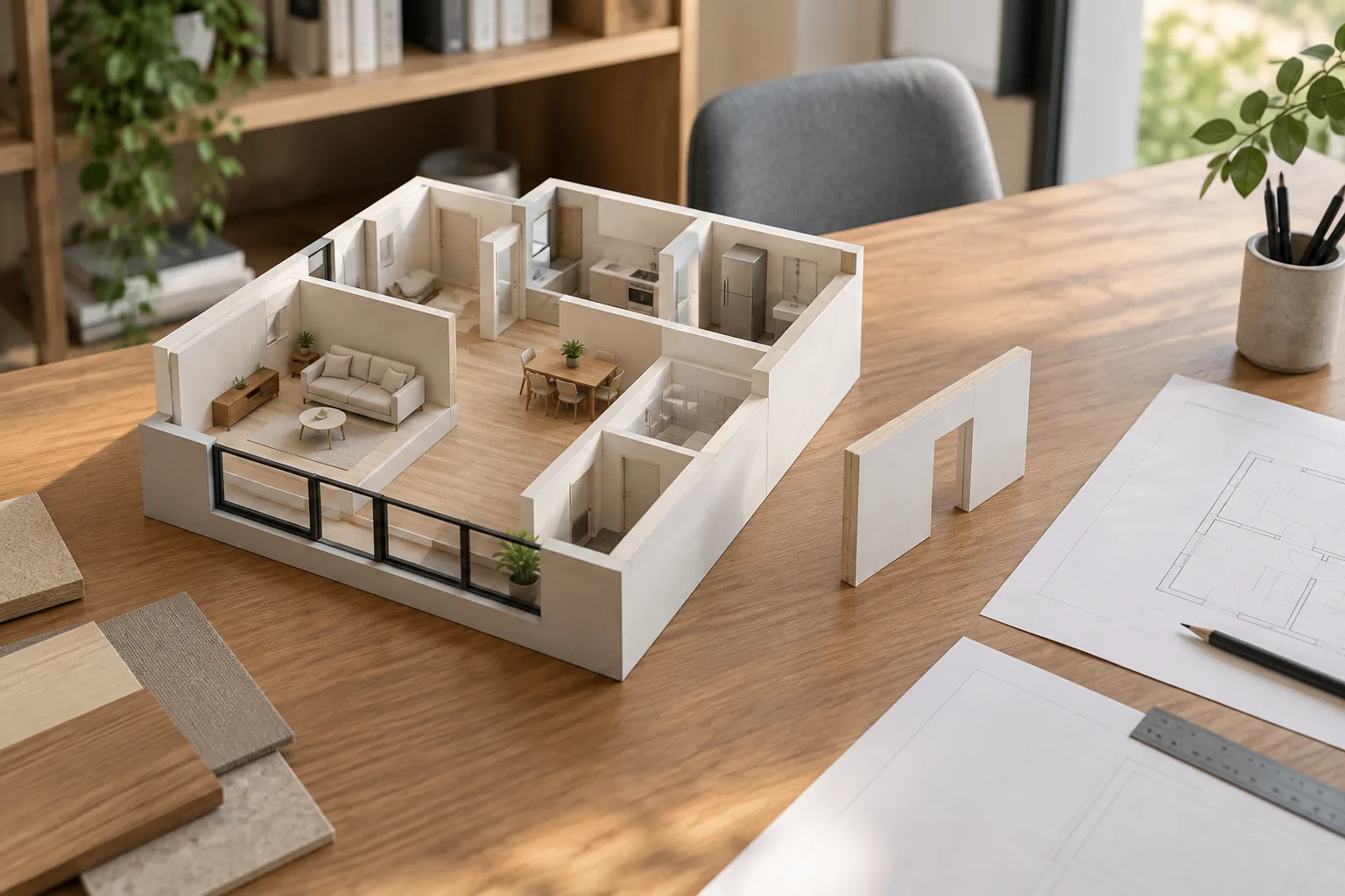 客變討論用的住宅模型與獨立隔間樣品